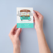 Vruchtkoeken, zoete desserts flyer (Hand)