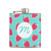 Vruchtpatroon met aardbeiboomvrucht heupfles (Voorkant)