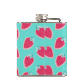 Vruchtpatroon met aardbeiboomvrucht heupfles (Achterkant)