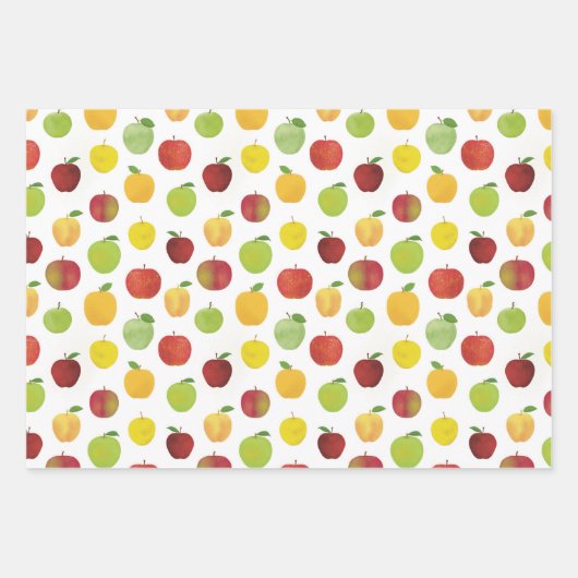 Vruchtpatroon rode en groene appels inpakpapier vel (Voorkant)