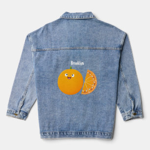 Vruchtrijke cartoon van oranje citrusvruchten denim jacket
