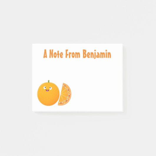 Vruchtrijke cartoon van oranje citrusvruchten post-it® notes (Voorkant)