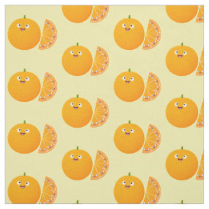 Vruchtrijke cartoon van oranje citrusvruchten stof