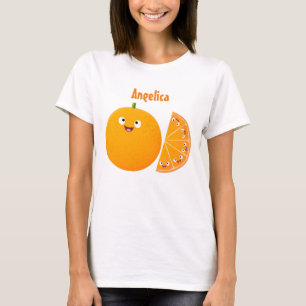Vruchtrijke cartoon van oranje citrusvruchten t-shirt