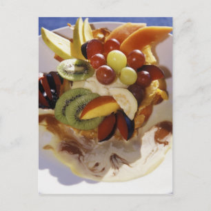 Vruchtsalade met ijs. briefkaart