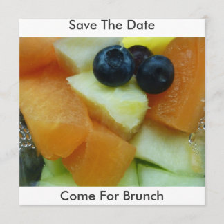 Vruchtsalade, sla de datum op, kom naar Brunch Save The Date