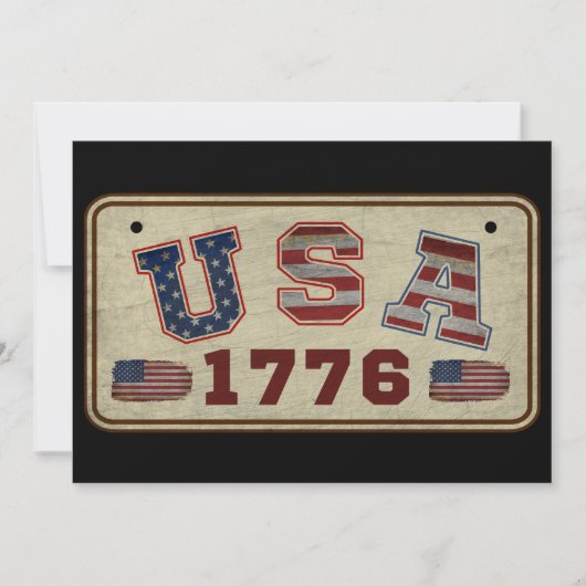 VS 1776 Vintage Amerikaanse Vlag Kaart (Voorkant)