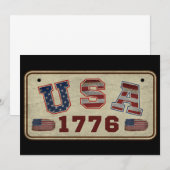 VS 1776 Vintage Amerikaanse Vlag Kaart (Voorkant / Achterkant)