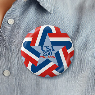 VS 250 - 1776-2026 Vintage Ster Ontwerp Ronde Button 5,7 Cm