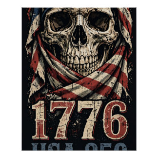 VS 250 1776 Schedel Vintage Poster Perfect Poster