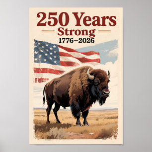 VS 250 Amerikaanse Bizon Patriottisch 1776–2026 Poster