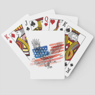 VS 250 - Amerikaanse vlag - Witkopzeearend - Water Pokerkaarten