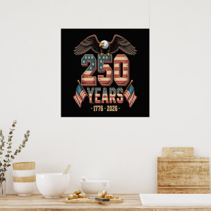 VS 250 Jaar 250ste Verjaardag Vlag VS Poster