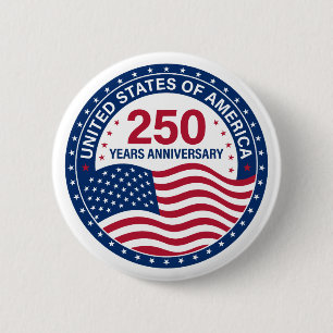 VS 250 Jaar Jubileum Vlag Knop Ronde Button 5,7 Cm