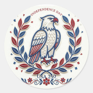 VS 250 Jaar Onafhankelijkheid Patriotische Adelaar Ronde Sticker