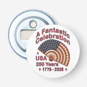 VS 250 jaar patriottisch ventilatorontwerp – 1776- Button Flesopener