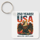 VS 250 jaar – Patriottische Bald Eagle 4 juli 2026 Sleutelhanger (Voorkant)