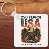 VS 250 jaar – Patriottische Bald Eagle 4 juli 2026 Sleutelhanger (Voorkant)