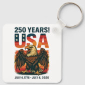 VS 250 jaar – Patriottische Bald Eagle 4 juli 2026 Sleutelhanger (Achterkant)