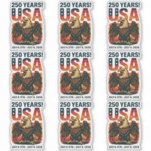 VS 250 jaar – Patriottische Bald Eagle 4 juli 2026 Sticker