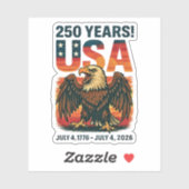 VS 250 jaar – Patriottische Bald Eagle 4 juli 2026 Sticker (Vel)