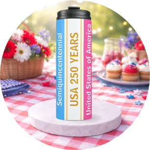 VS 250 jaar semi-quincentennial patriottische stre Thermosbeker