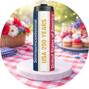 VS 250 jaar semi-quincentennial patriottische stre Thermosbeker