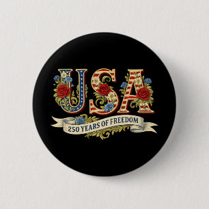 Vs 250 Jaar Vrijheid 1776 2026 Amerika 250ste A Ronde Button 5,7 Cm