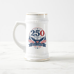 VS 250 Jaar Vrijheid Patriottisch Adelaarontwerp Bierpul