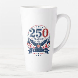 VS 250 Jaar Vrijheid Patriottisch Adelaarontwerp Latte Mok