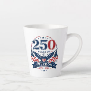VS 250 Jaar Vrijheid Patriottisch Adelaarontwerp Latte Mok