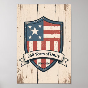 VS 250 Rustic Badge 1776–2026 Patriottisch Poster
