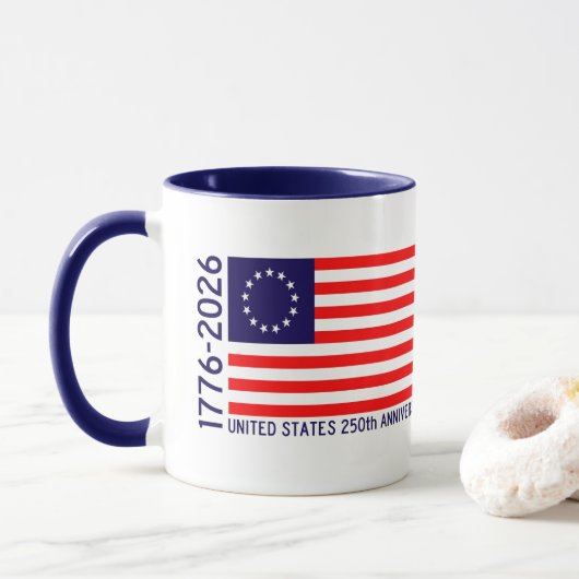 VS 250e Jubileum Betsy Ross Flag Mok (Met donut)
