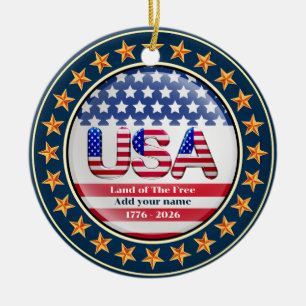VS 250e verjaardag I Patriottisch 1776-2026 Keramisch Ornament