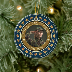 VS 250e verjaardag I Patriottisch 1776-2026 Keramisch Ornament