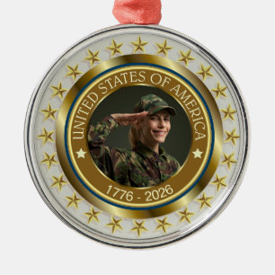 VS 250e verjaardag I Patriottisch 1776-2026 Metalen Ornament