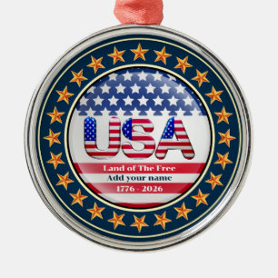 VS 250e verjaardag I Patriottisch 1776-2026 Metalen Ornament