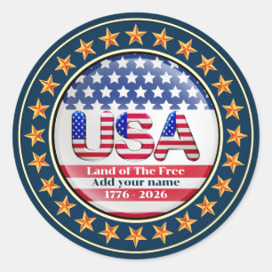 VS 250e verjaardag I Patriottisch 1776-2026 Ronde Sticker