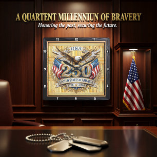 VS 250e Verjaardag Majestueuze Adelaar Vierkante Klok