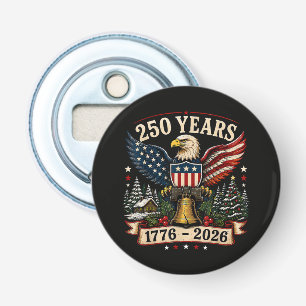 VS 250e verjaardag Patriotische Kerst Adelaar Button Flesopener
