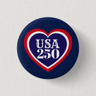 VS 250e verjaardag Patriotische Rode Witte Blauwe Ronde Button 3,2 Cm