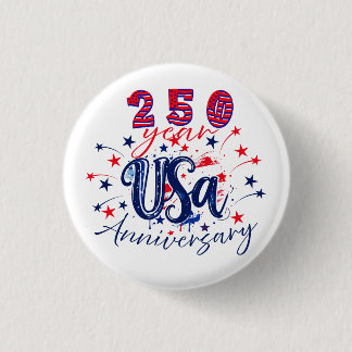 VS 250e verjaardag patriottische grafiek Ronde Button 3,2 Cm