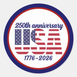 VS 250e verjaardag Semiquincentennial 1776–2026 Ronde Sticker