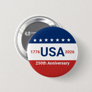 VS 250ste verjaardag 1776 2026 4 juli Ronde Button 5,7 Cm