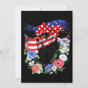 VS 4 juli Amerikaanse vlag Patriottische Koe Liefh Kaart