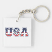 VS 4 juli Onafhankelijkheidsdag Sleutelhanger (Achterkant)