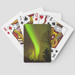 VS, Alaska, Chena Hot Springs. Zicht op Aurora Pokerkaarten