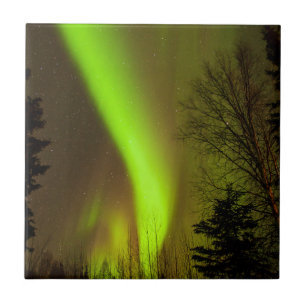 VS, Alaska, Chena Hot Springs. Zicht op Aurora Tegeltje