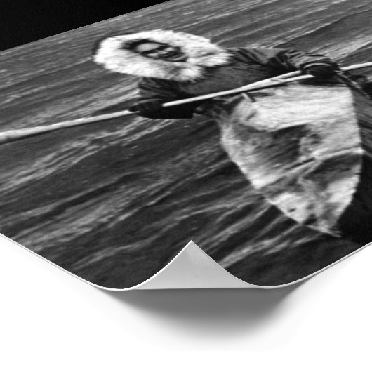 VS Alaska eskimo en zijn kajak Poster (Hoek)