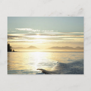 VS, Alaska, Zuidoost bij Ketchikan, zonsondergang. Briefkaart